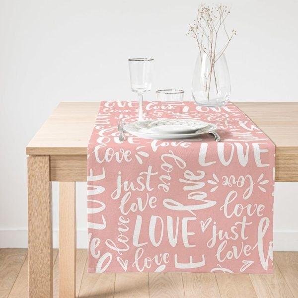 Valentine's Day Table Runner|Sweet Love Table Top|February 14 Home Decor|Romantic Heart Kitchen Table Decor|Gift Tablecloth for Sweetheart