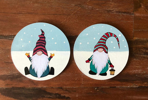 Set of 6 Handcrafted Wooden Coasters|Custom Handmade Coaster Set|Stylish Drink Coasters|Original Cute Home Decor|Dwarf Coasters|Xmas Gift