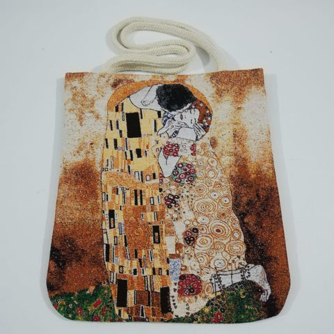Gobelin Tapestry Shoulder Bags|Van Gogh Langlois Bridge, Starry Night Bag|Handmade Drawstring Tapestry Bag|Overnight Gobelin Bag|Woven Bag