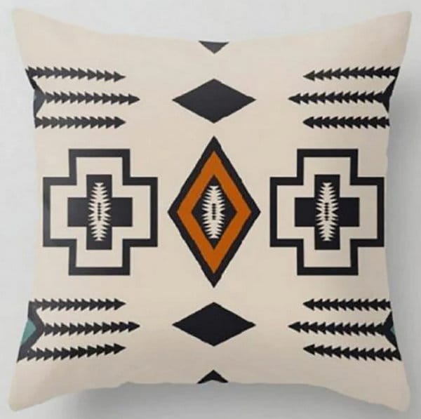 Worn Looking Rug Design Pillow Cover|Southwestern Cushion Case|Aztec Print Ethnic Rustic Home Decor|Native American Style Throw Pillow Top