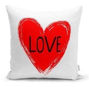 Set of 4 Valentine's Day Pillow Covers|Heart Print Home Decor|I Love to the Moon and Back Cushion Case|Red Black Love Decor|Throw Pillow Top