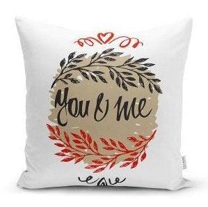 Set of 4 Valentine's Day Pillow Covers|Gold White Love Decor|Take My Heart Cushion Case|Be Mine, You and Me Throw Pillow Top|Gift for Women