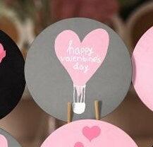 Valentine's Day Placemat|Set of 6 Love Supla Table Mat|Pink Heart Print Round Dining Underplate|Romantic Kitchen Decor|Coaster Gift for Her