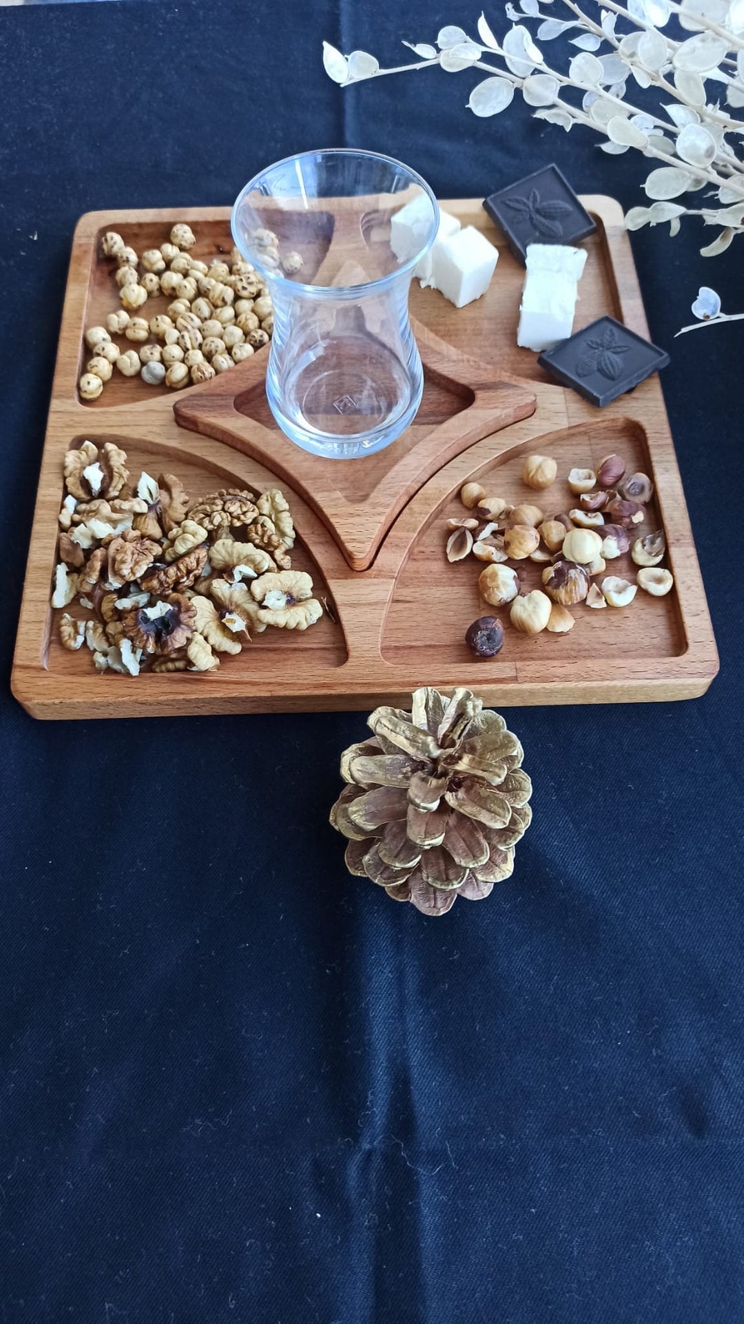 Wooden Snack and Breakfast Plate|Divided Serving Tray|Kitchen Room Decor|Custom Table Decor|Plate Set with Section|Housewarming Gift For Her