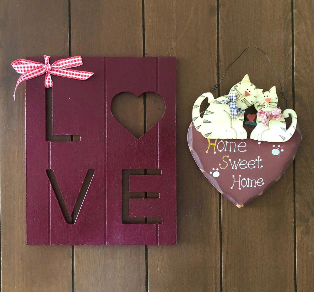 Hand Painted Love Decor|Heart Shaped Decorative Board|Valentine's Day Decor|Custom Table Decor|Original Home Decor|Housewarming Gift For Her