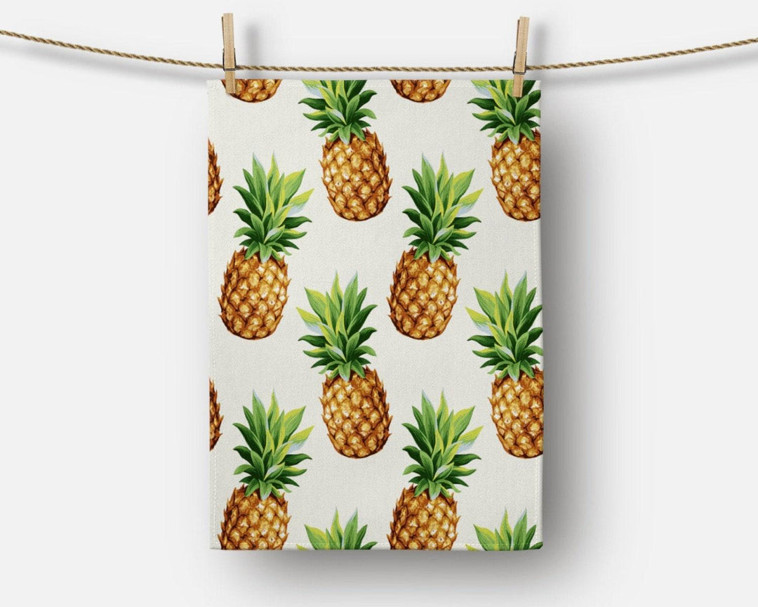 Pineapple Hand Towel|Fruit Printed Kitchen Towel|Blue Yellow Dish Towel|Decorative Tea Towel|Housewarming Summer Trend Hand Towel|Dishcloth