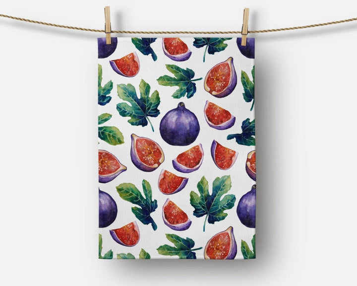 Fruit Kitchen Towel|Pomegranate Dish Towel|Decorative Tea Towel|Housewarming Colorful Hand Towel|Fig, Banana and Lemon Printed Hand Towel