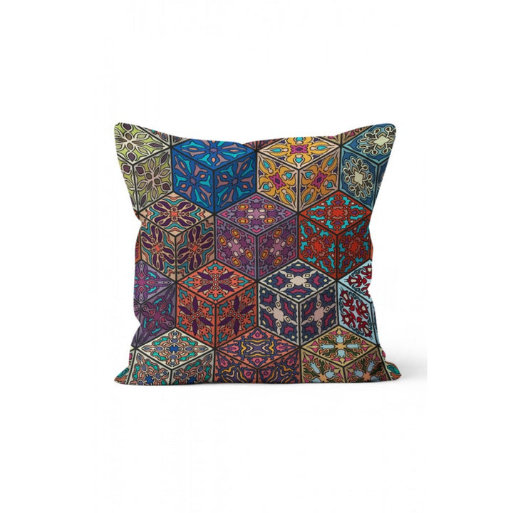 Decorative Pillow Cover|Geometric Cushion Case|Abstract Pattern Home Decor|Ethnic Patch Pillow Case|Farmhouse Style Authentic Cushion Case