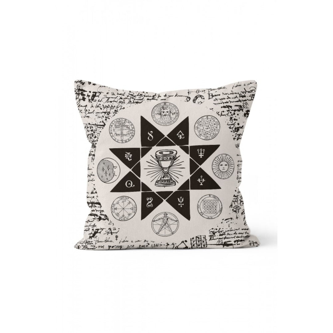 Ancient Pillow Cover|Ethnic Symbols Cushion Case|Oriental Style Home Decor|Woman and Lion Pillowcase|Egypt Ra and Maya Accent Cushion Cover