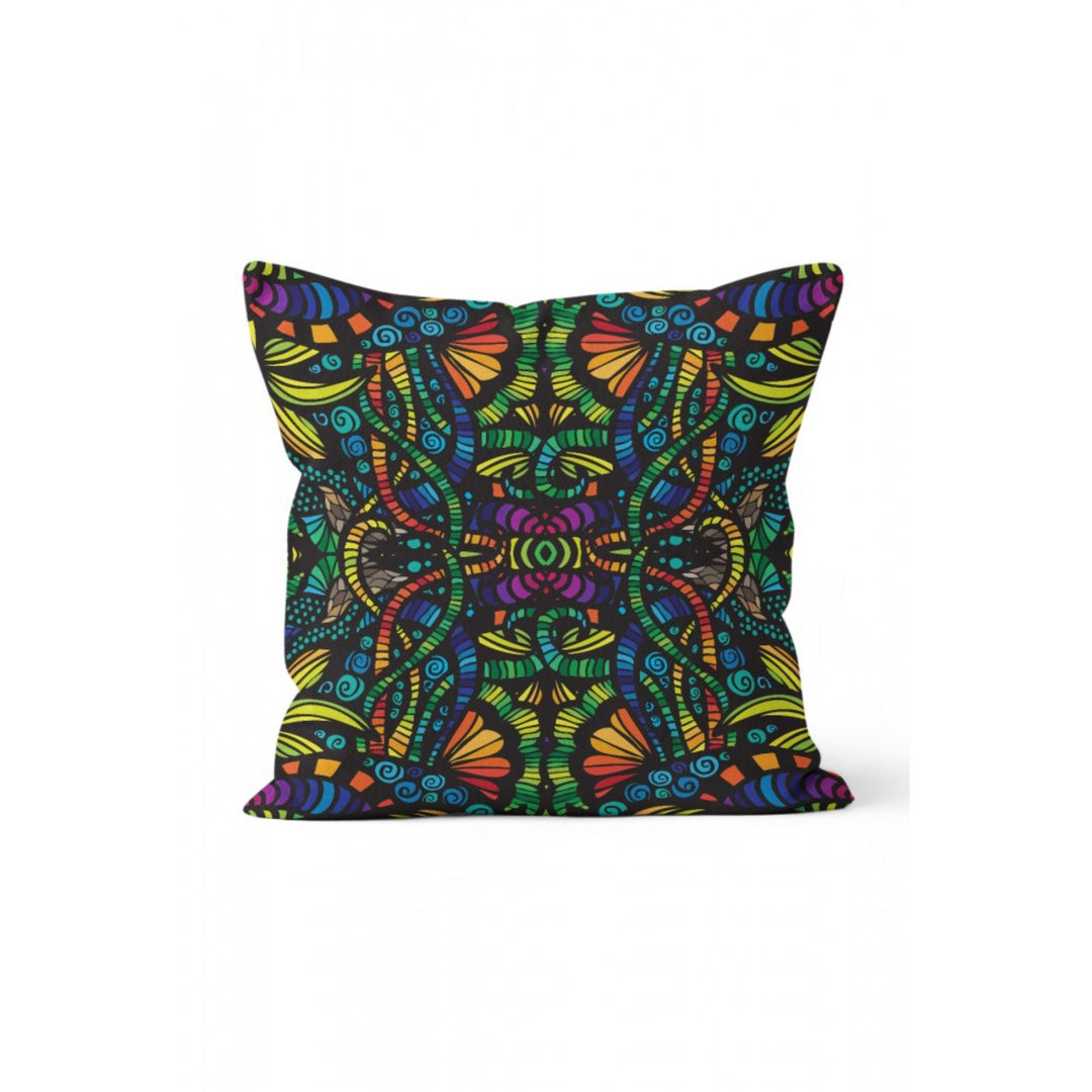 Psychedelic Pillow Cover|Geometric Cushion Cover|Abstract Yin Yang Home Decor|Mandala Design Pillow Case|Sacred Style Authentic Cushion Case