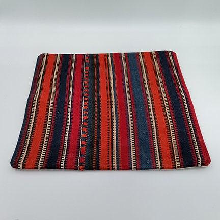 Vintage Kilim Pillow Cover|Striped Turkish Kilim Cushion Case|Traditional Antique Throw Pillow|Boho Bedding Decor|Handwoven Rug Decor 16x16