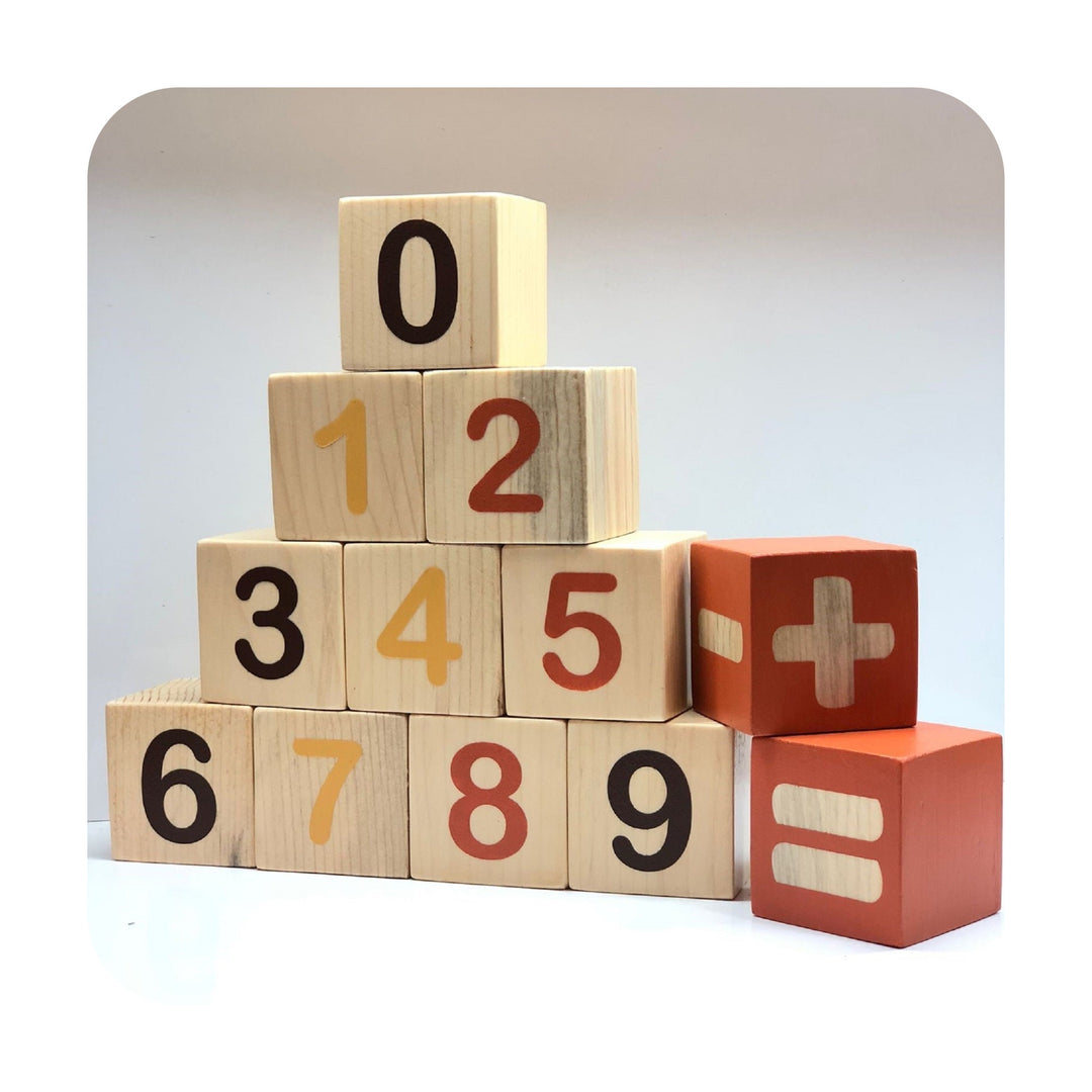 Wooden Number Cubes|Colorful Wooden Number Math Blocks for Kids|Home Learning Toy Early Math|Wooden Counting Sorting Stacking Tower|Baby Toy