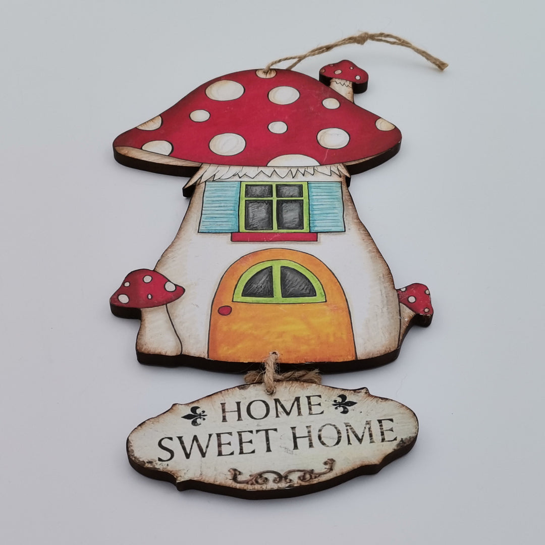 Mushroom House Home Sweet Home Sign|Wall Decor|Decorative Wall Hangings|Home Sweet Home|Custom Modern Printing|Wall Art|Housewarming Gift