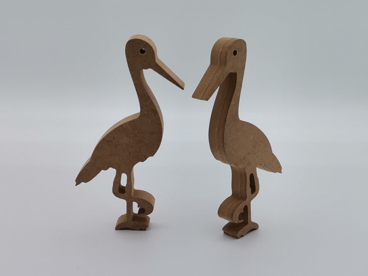 Set of 2 Unfinished Wooden Storks|Plain Wooden Toy|Ready to Paint, Decoupage|Custom Unfinished Wood DIY Supply|Wood Art|Housewarming Gift