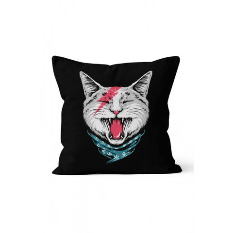 Cat Pillow Cover|Mafia Cat with Rose and Knife Print Outdoor Cushion Case|Weird Cats Home Decor|Decorative Animal Print Throw Pillow Cover