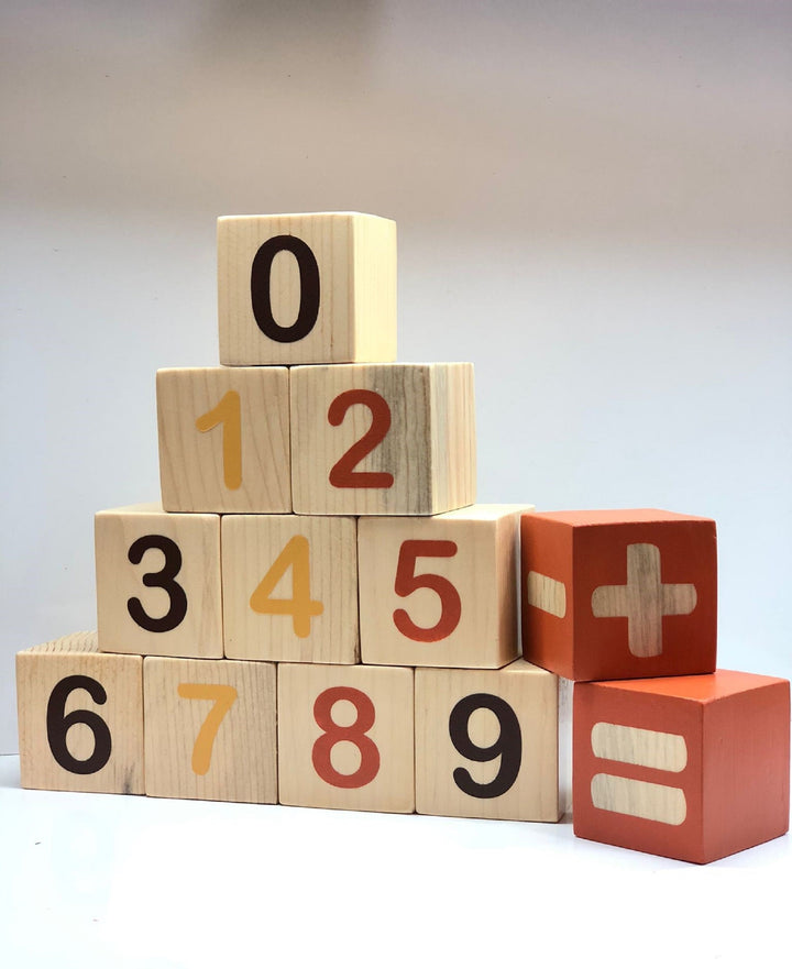 Wooden Number Cubes|Colorful Wooden Number Math Blocks for Kids|Home Learning Toy Early Math|Wooden Counting Sorting Stacking Tower|Baby Toy