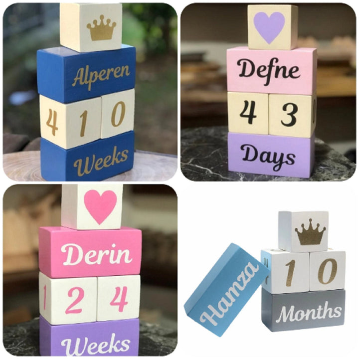 Set of 5 Custom Wooden Cube|Personalized Baby Cube|Wooden Letter Name Block|Wooden Nursery Kid Name Sign|Wood Baby Shower Gift|New Mom Gift