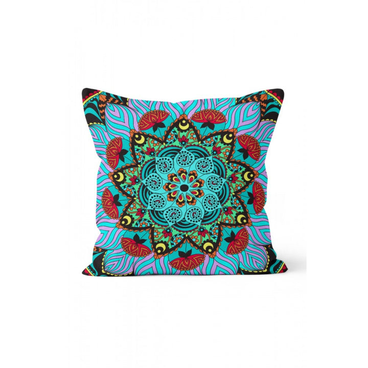 Mandala Pillow Cover|Geometric Design Cushion Case|Decorative Floral Mandala Pillowcase|Rustic Home Decor|Farmhouse Style Authentic Cushion