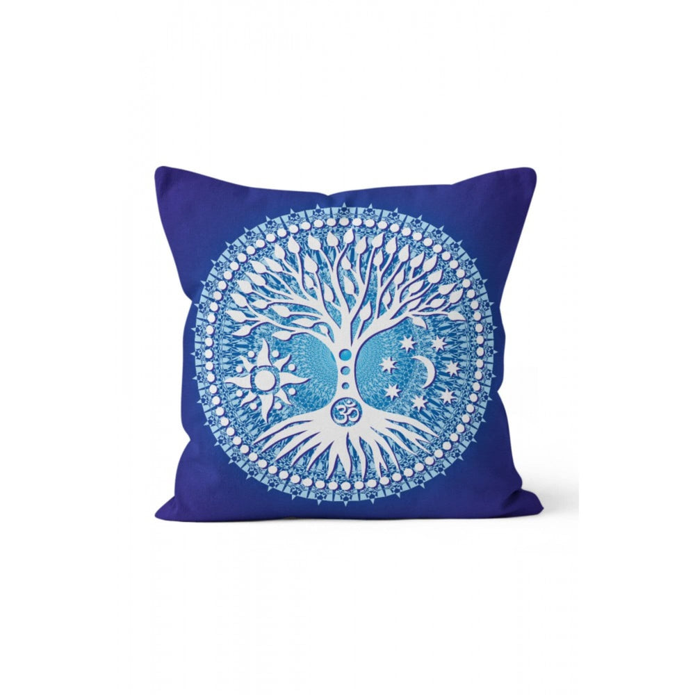 Mandala Pillow Cover|Geometric Life Tree Cushion Case|Decorative Blue Mandala Pillowcase|Rustic Home Decor|Farmhouse Style Authentic Cushion