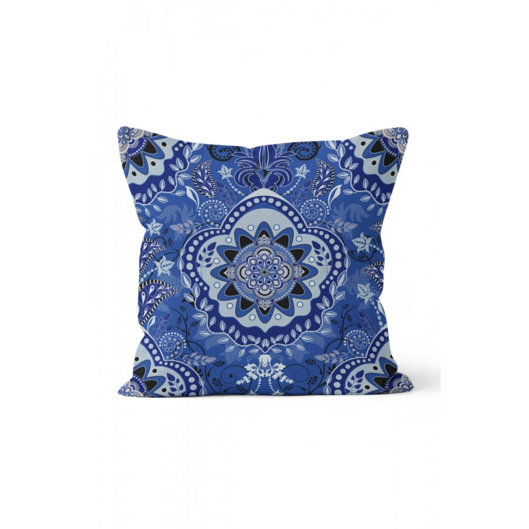 Mandala Pillow Cover|Geometric Life Tree Cushion Case|Decorative Blue Mandala Pillowcase|Rustic Home Decor|Farmhouse Style Authentic Cushion