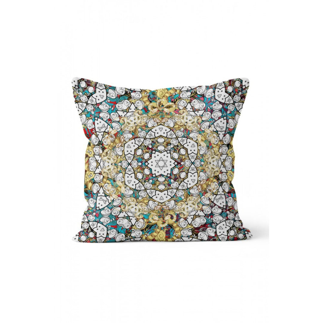 Mandala Pillow Cover|Retro Gold Design Cushion Case|Shiva and Light Mandala Pillowcase|Rustic Home Decor|Farmhouse Style Authentic Cushion