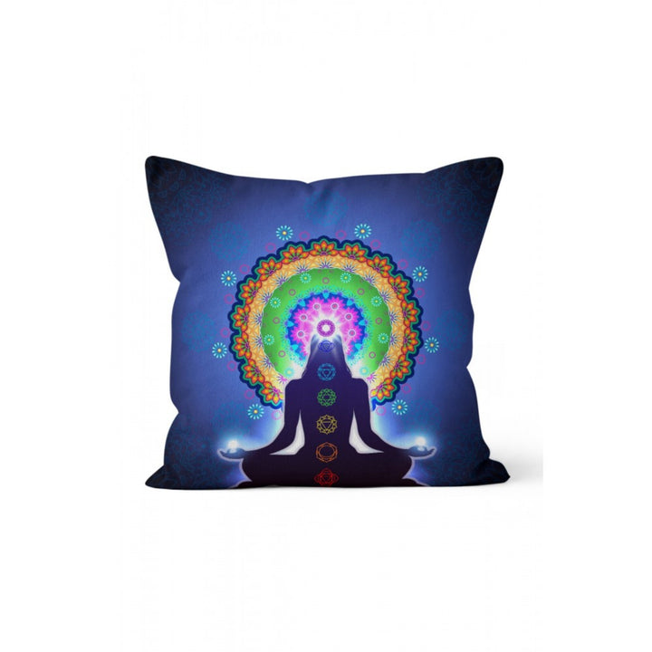 Meditation Pillow Cover|Chakra Meditation Cushion Case|Woman and Man Doing Yoga Cushion Cover|Decorative Throw Pillowcase|Boho Pillow Case