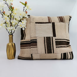 Small Lumbar Pillow cover, Bohemian pillow, Turkish pillow, Ivory color,  8x16 in