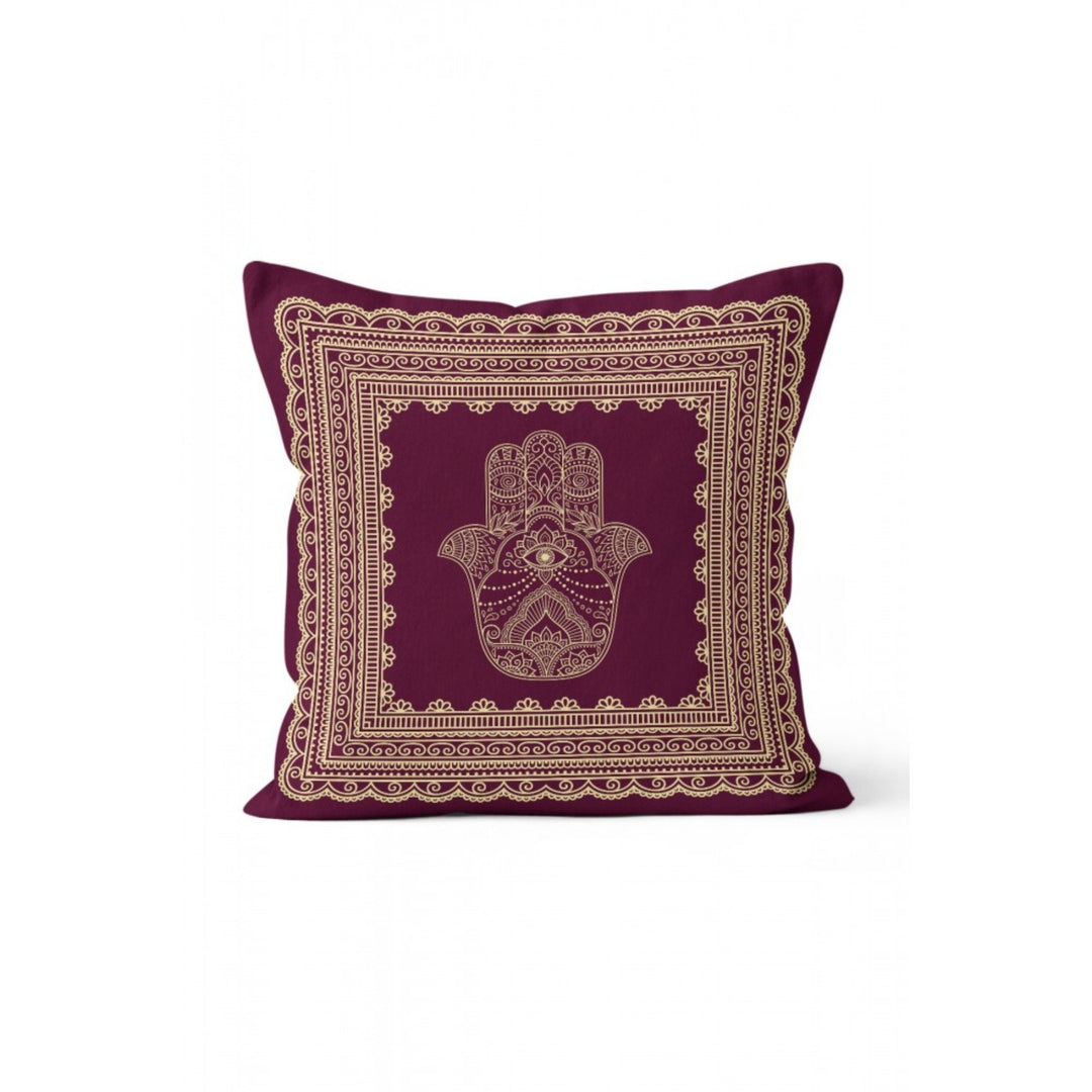 Hand of Fatima Pillow Cover|Hamsa Print Throw Pillow Case|Decorative Cushion Case|Oriental Home Decor|Mystic Farmhouse Talisman Pillowcase