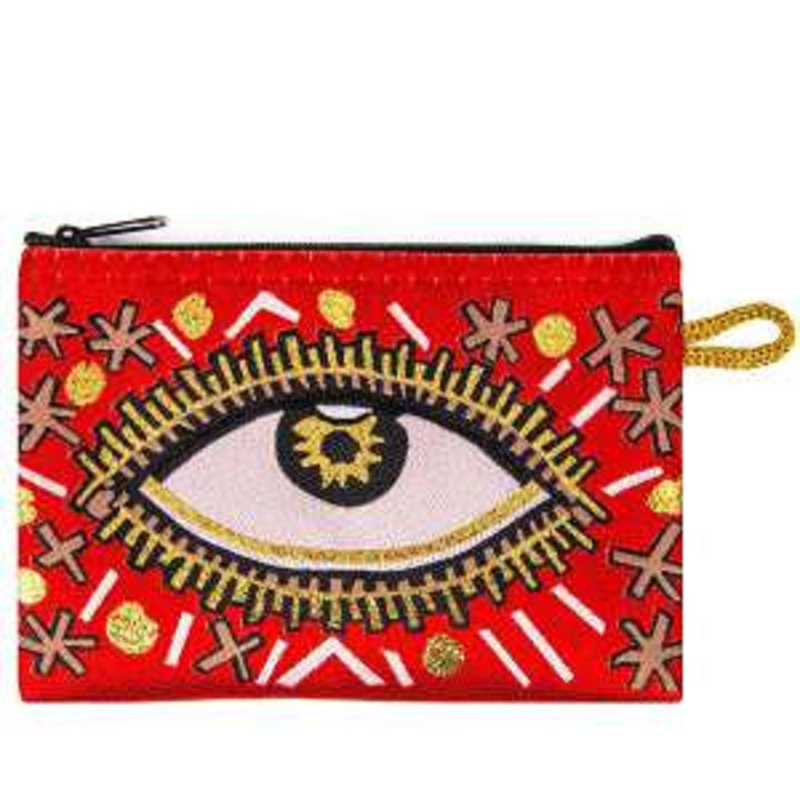 Third Eye Zippered Pouch|Coin Purse With Zipper|Money Purse|Jewelry Holder|Girls Coin Purse|Small Carpet Bag|Woven Fabric|Mother's Day Gifts