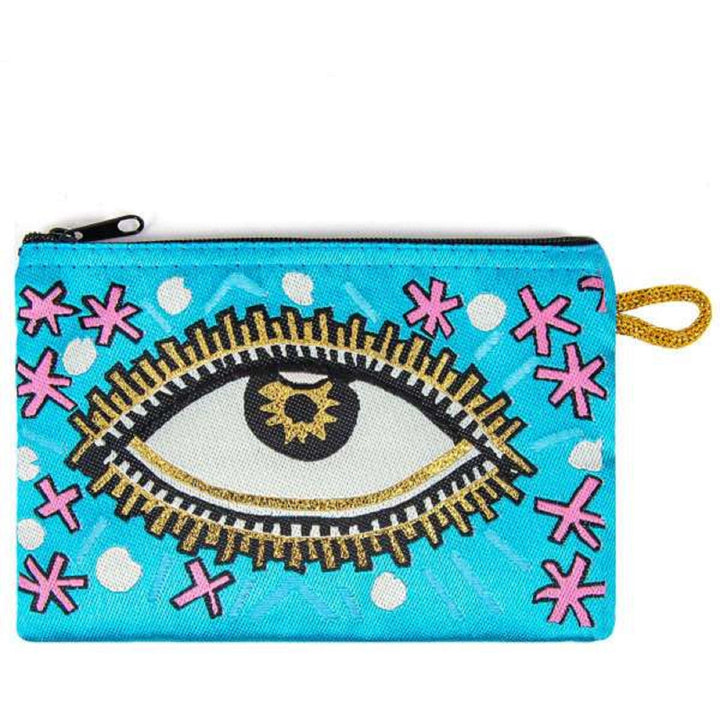 Third Eye Zippered Pouch|Coin Purse With Zipper|Money Purse|Jewelry Holder|Girls Coin Purse|Small Carpet Bag|Woven Fabric|Mother's Day Gifts