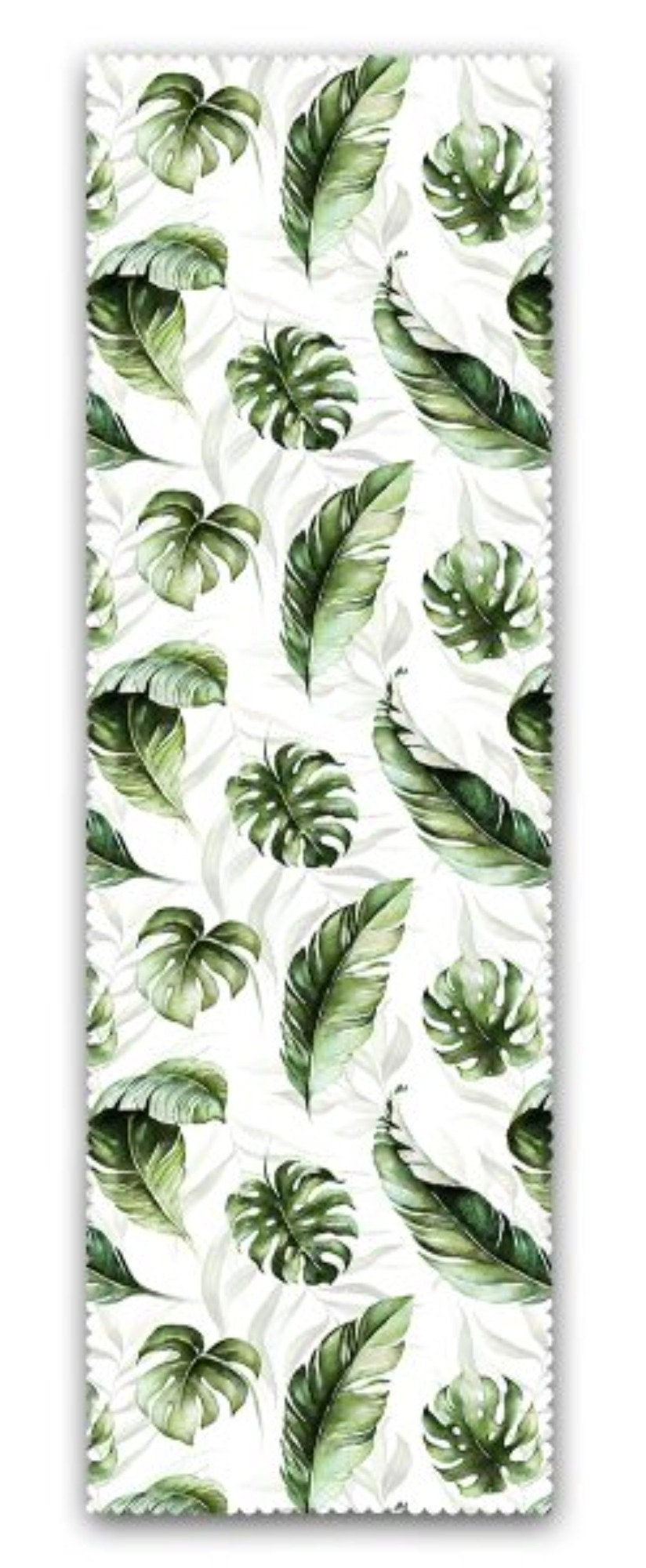 Set of 4 Plant Pillow Covers and 1 Table Runner|Green Leaves Home Decor|Decorative Tropical Leaves Tabletop|Floral Cushion and Runner Set