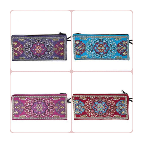 Zipper Pencil Pouch|Slim Pencil Case|Small Cosmetic Bag|Women&