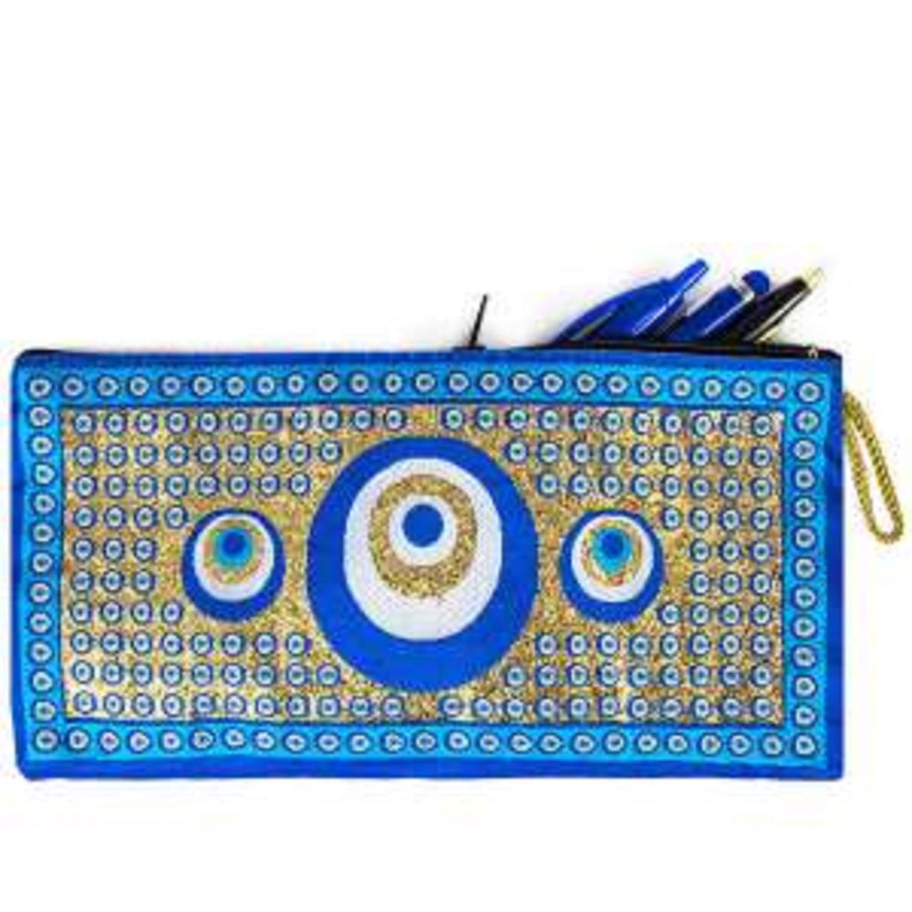 Evil Eye Pencil Case|Ethnic Fabric Coin Purse|Zippered Cosmetic Bag|Sparkle Coin Purse|Boho Pencil Pouch|Turkish Kilim Purse|Gift For Mom