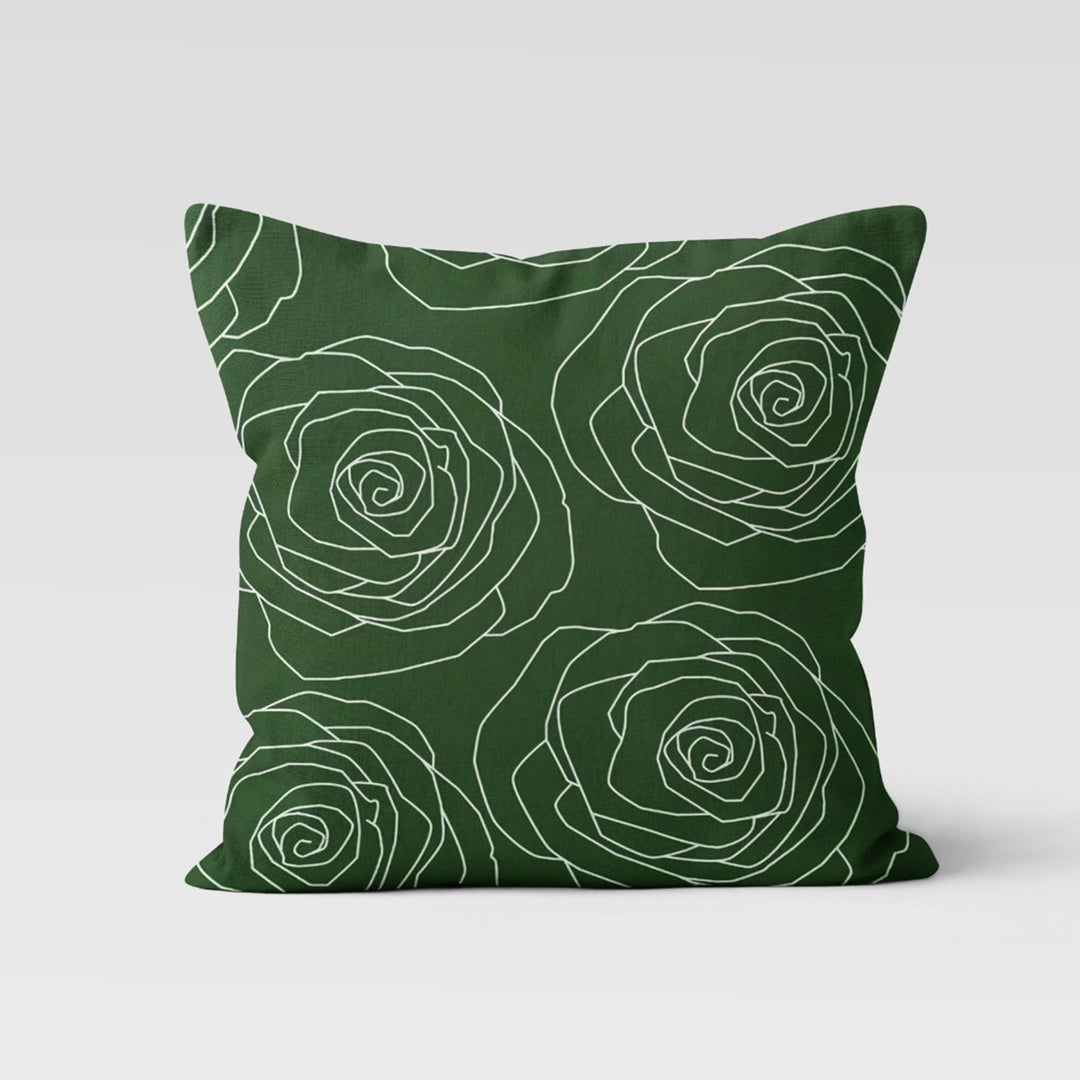 Pink Floral Pillow Cover|Rose Print Cushion Case|Decorative Throw Pillowcase|Pink Green Home Decor|Housewarming Cushion|Porch Pillow Top