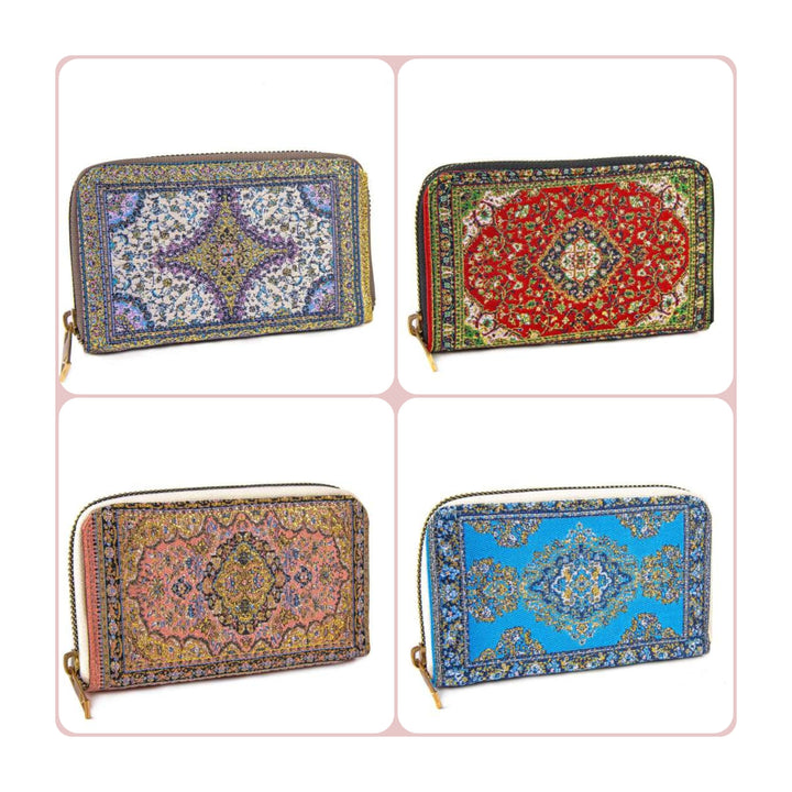 Zippered Wallet For Women|Zip Around Woven Wallet|Ladies Pocket Wallet|Compact Wallet|Coin Purse with Zipper|Thin Zipper Pouch|Mini Wallet