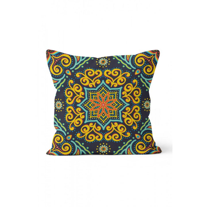 Mandala Pillow Cover|Geometric Design Cushion Case|Ethnic Tribal Mandala Pillowcase|Rustic Home Decor|Farmhouse Style Authentic Cushion