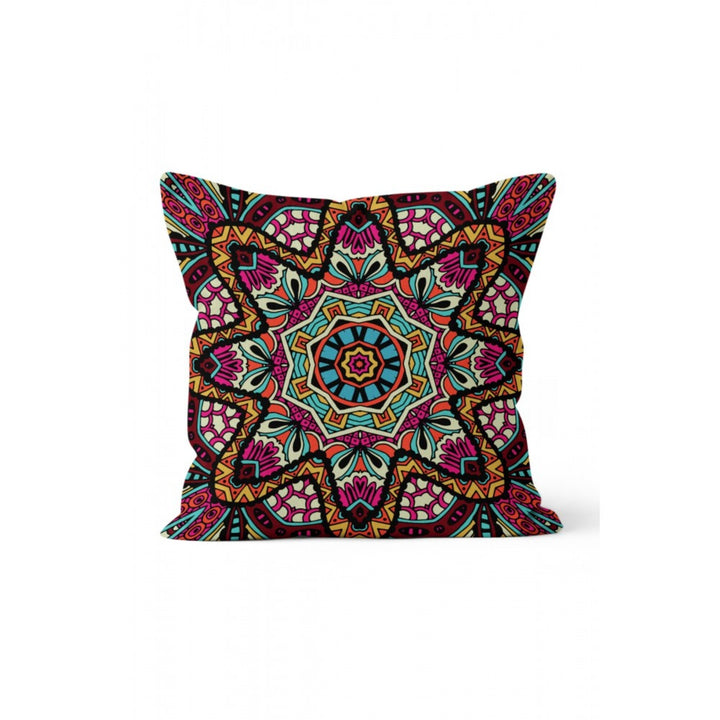 Mandala Pillow Cover|Geometric Design Cushion Case|Ethnic Tribal Mandala Pillowcase|Rustic Home Decor|Farmhouse Style Authentic Cushion