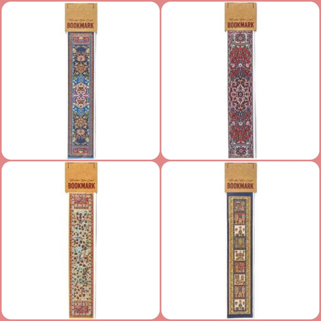 Set of 4 Traditional Rug Design Woven Bookmark|Carpet Bookmark|Authentic Turkish Carpet Pattern Bookmark|Gift For Bookwoorms|Book Lover Gift