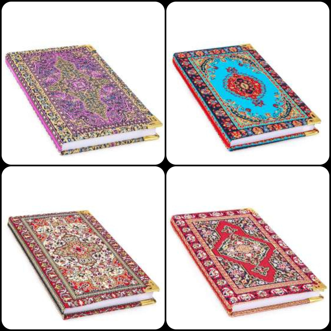 Authentic Carpet Design Woven Notebook|Fabric Journal in Turkish Carpet Style|Handy Notebook|Handmade Diary Notebook|Lined Traveler Notebook