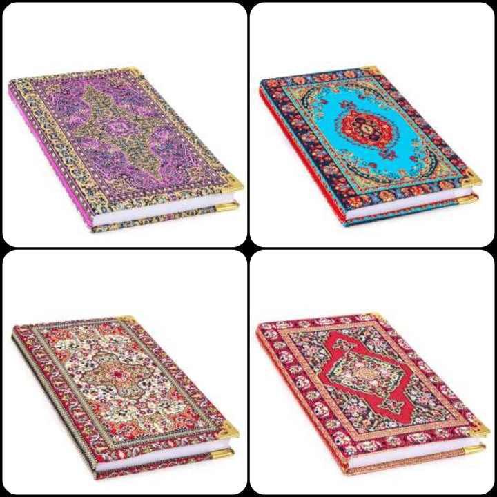 Authentic Carpet Design Woven Notebook|Fabric Journal in Turkish Carpet Style|Handy Notebook|Handmade Diary Notebook|Lined Traveler Notebook