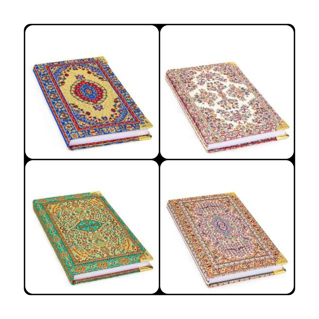 Authentic Carpet Design Woven Notebook|Fabric Journal in Turkish Carpet Style|Handy Notebook|Handmade Diary Notebook|Lined Traveler Notebook