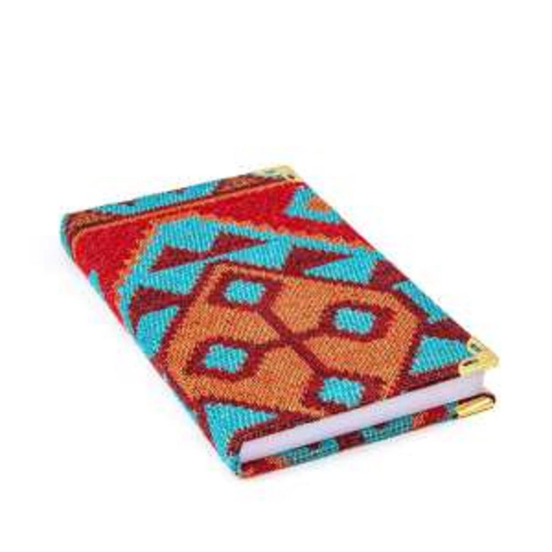 Authentic Carpet Design Woven Notebook|Fabric Journal in Turkish Carpet Style|Handy Notebook|Handmade Diary Notebook|Lined Traveler Notebook