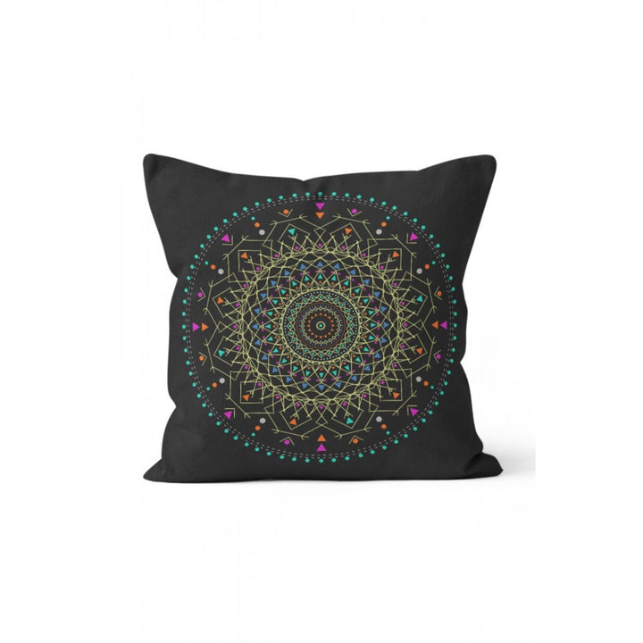 Mandala Pillow Cover|Geometric Cushion Case|Decorative Gold Black Mandala Pillowcase|Rustic Home Decor|Mosaic Design Authentic Cushion Case