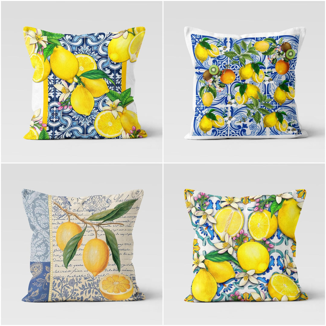 Yellow Pillow Covers Lemon Design Akasia