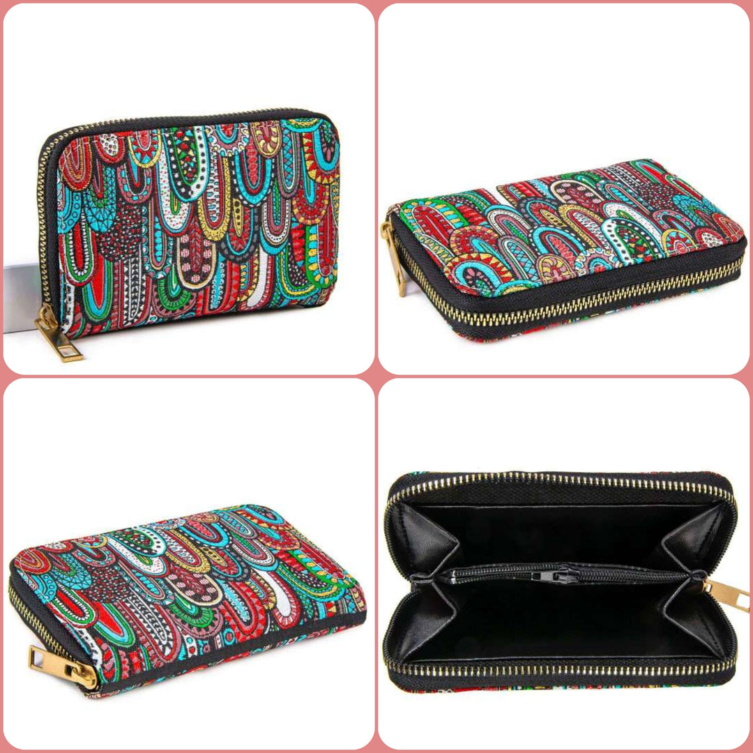 Mini Wallet For Women|Turkish Kilim Bag|Zip Around Woven Wallet|Boho Purse|Compact Wallet|Coin Purse with Zipper|Zippered Pouch|Gift For Her