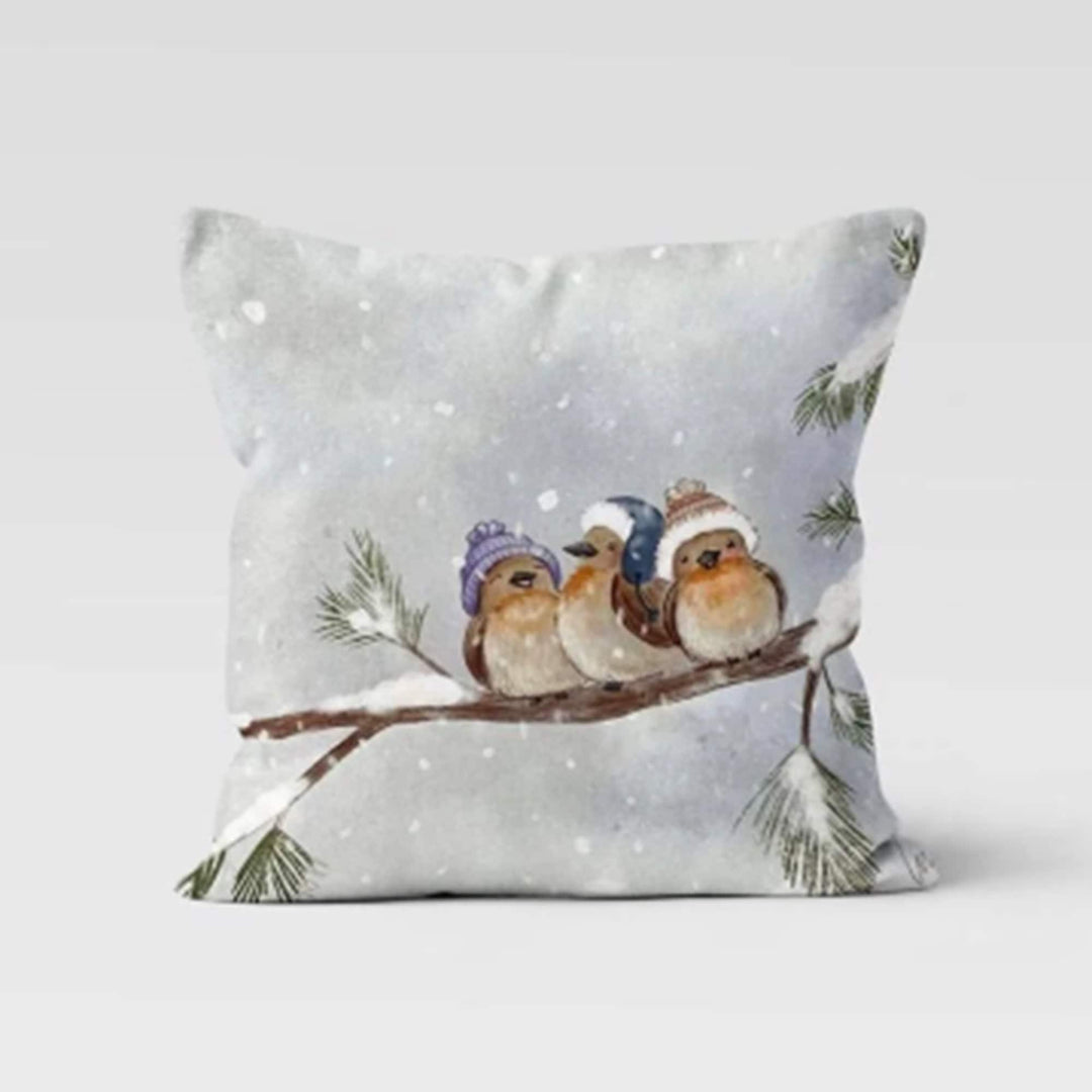 Winter Trend Pillow Covers|Cute Snow Birds Decor|Snowflake Pillow Case|Frozen Home Decor|Housewarming Throw Pillow|Decorative Winter Decor