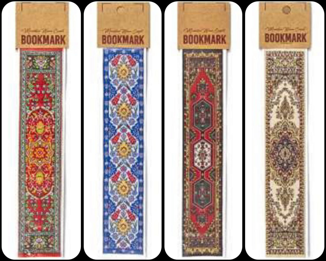 Set of 4 Traditional Rug Design Woven Bookmark|Carpet Bookmark|Authentic Turkish Carpet Pattern Bookmark|Gift For Bookwoorms|Book Lover Gift