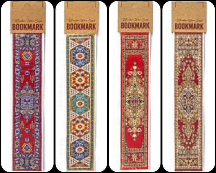 Set of 4 Traditional Rug Design Woven Bookmark|Carpet Bookmark|Authentic Turkish Carpet Pattern Bookmark|Gift For Bookwoorms|Book Lover Gift