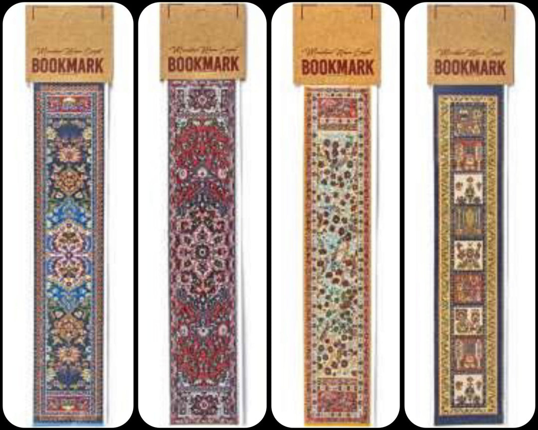 Set of 4 Traditional Rug Design Woven Bookmark|Carpet Bookmark|Authentic Turkish Carpet Pattern Bookmark|Gift For Bookwoorms|Book Lover Gift