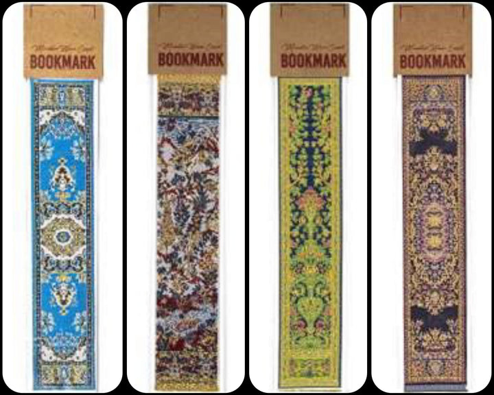 Set of 4 Traditional Rug Design Woven Bookmark|Carpet Bookmark|Authentic Turkish Carpet Pattern Bookmark|Gift For Bookwoorms|Book Lover Gift